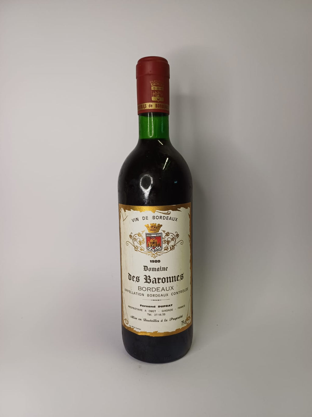 Bouteille de vin Bordeaux 1980 – Domaine des Baronnes Vinaé