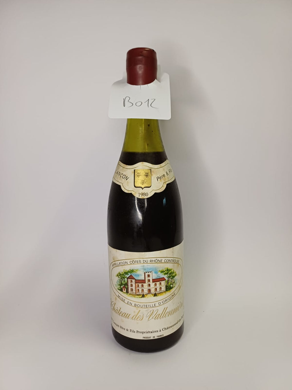 Bouteille de vin Côtes-du-Rhône 1980 – Château des Vallonières Vinaé