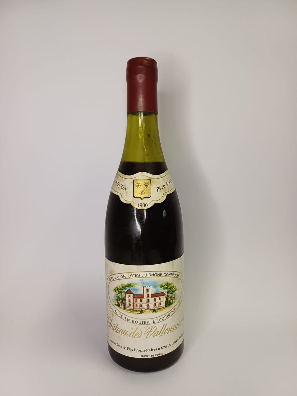 Bouteille de vin Côtes-du-Rhône 1980 – Château des Vallonières Vinaé