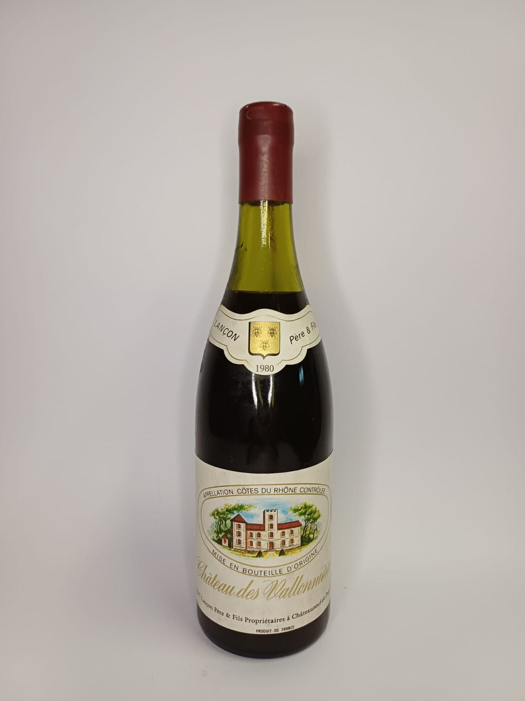 Bouteille de vin Côtes-du-Rhône 1980 – Château des Vallonières Vinaé