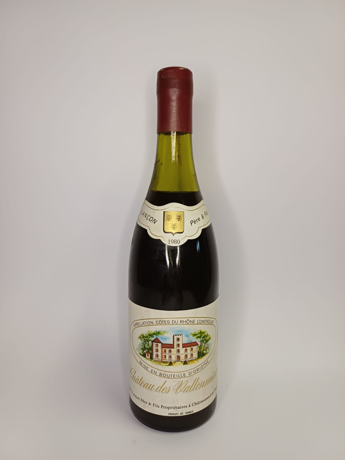Bouteille de vin Côtes-du-Rhône 1980 – Château des Vallonières Vinaé