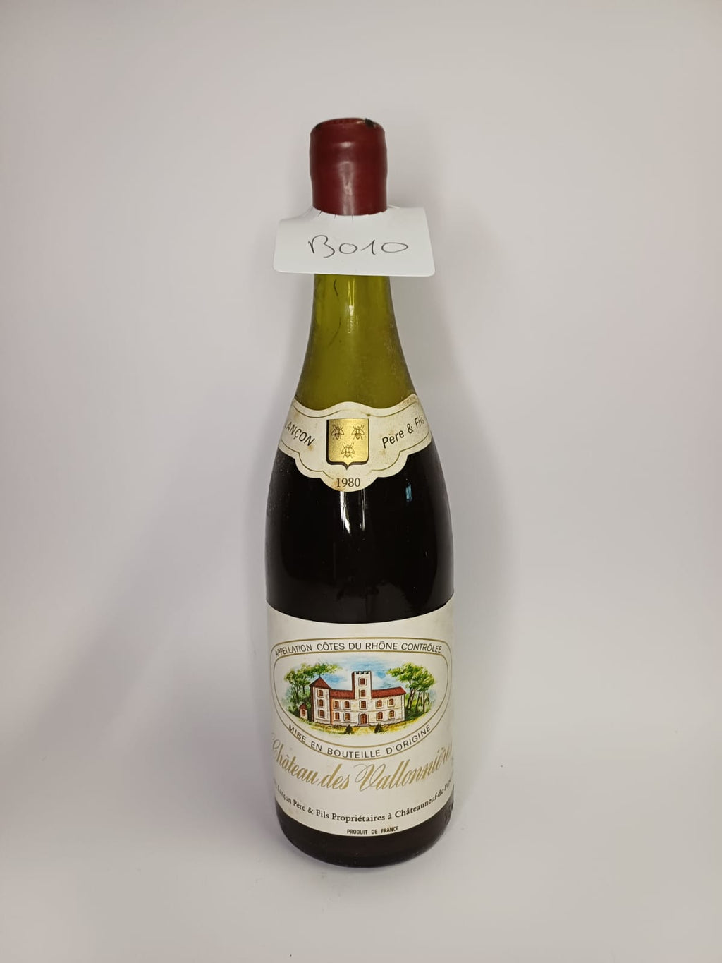 Bouteille de vin Côtes-du-Rhône 1980 – Château des Vallonières Vinaé