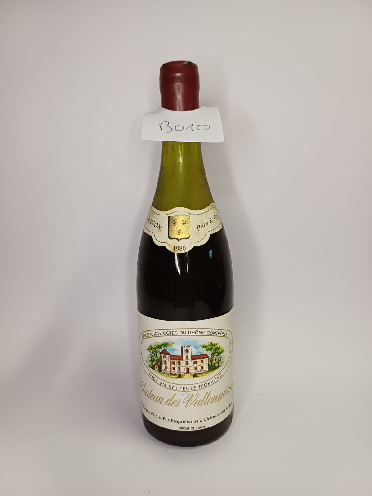 Bouteille de vin Côtes-du-Rhône 1980 – Château des Vallonières Vinaé