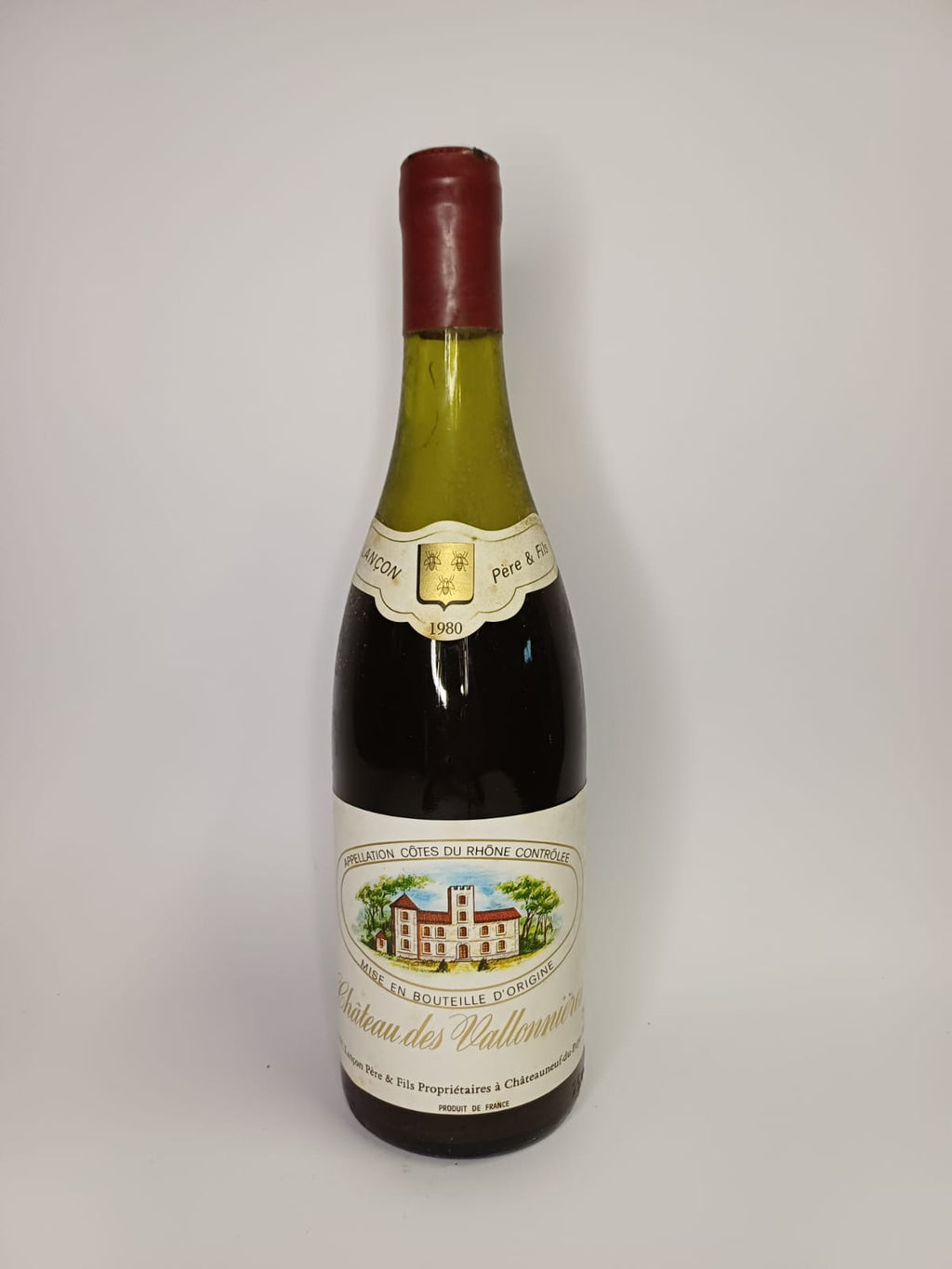 Bouteille de vin Côtes-du-Rhône 1980 – Château des Vallonières Vinaé