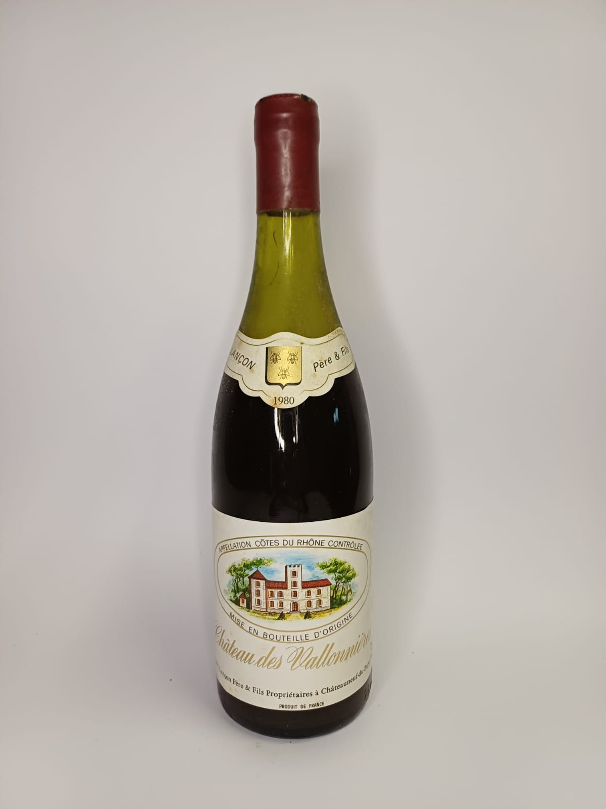Bouteille de vin Côtes-du-Rhône 1980 – Château des Vallonières Vinaé