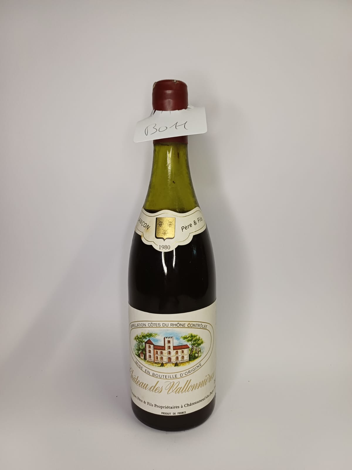 Bouteille de vin Côtes-du-Rhône 1980 – Château des Vallonières Vinaé