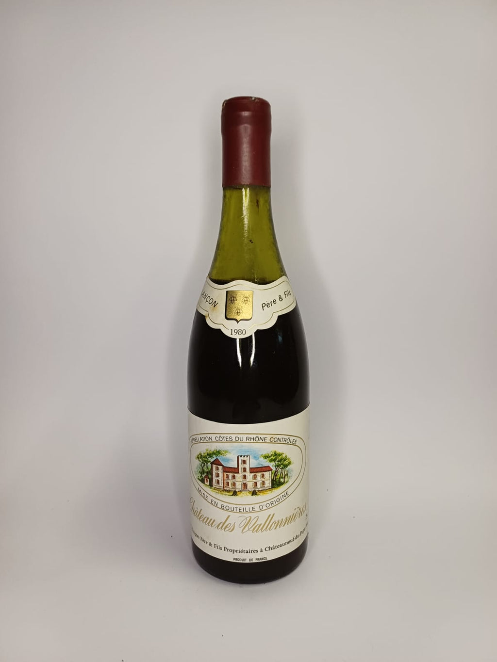 Bouteille de vin Côtes-du-Rhône 1980 – Château des Vallonières Vinaé