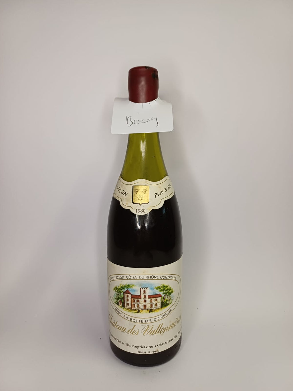 Bouteille de vin Côtes-du-Rhône 1980 – Château des Vallonières Vinaé