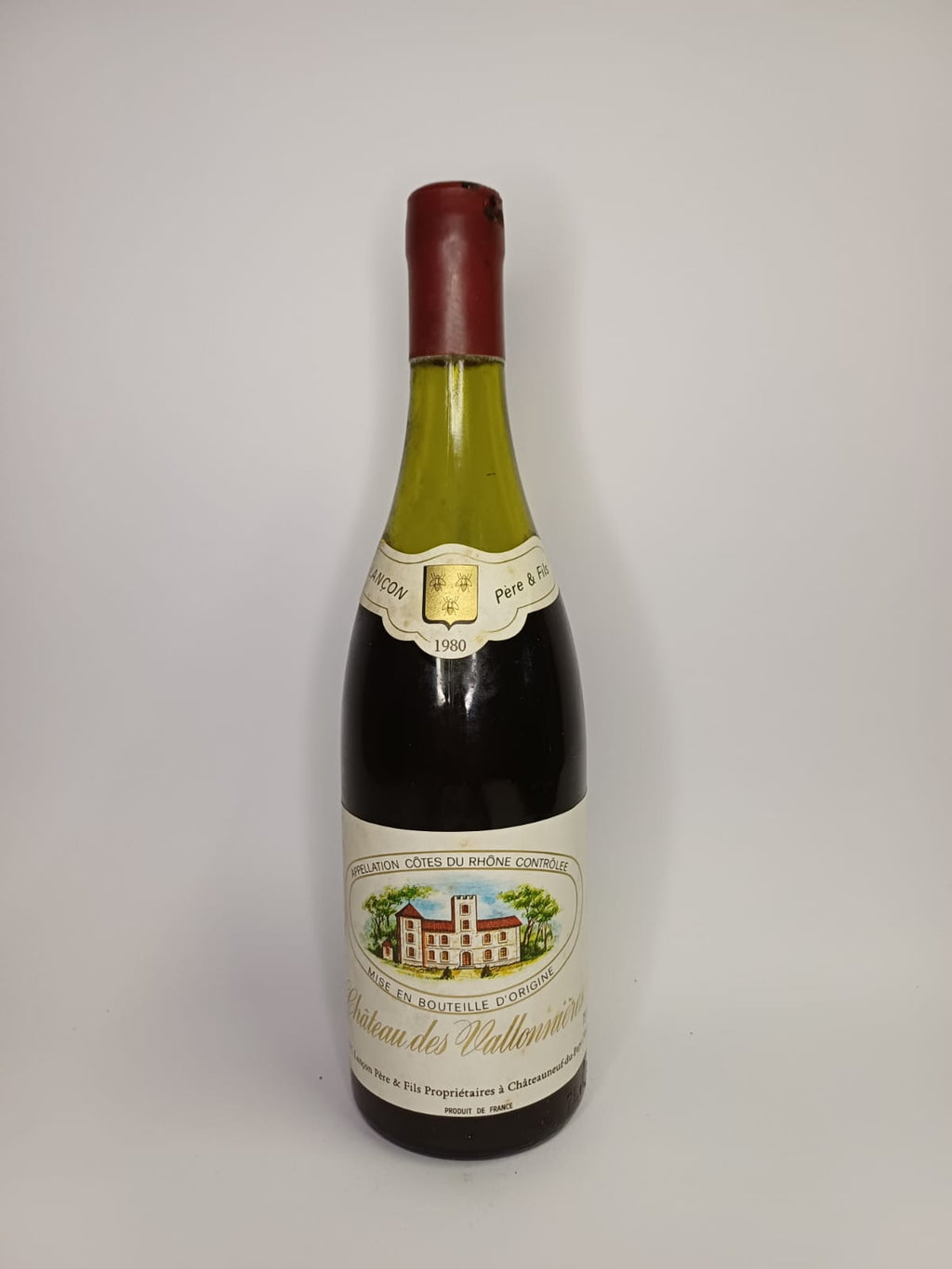 Bouteille de vin Côtes-du-Rhône 1980 – Château des Vallonières Vinaé