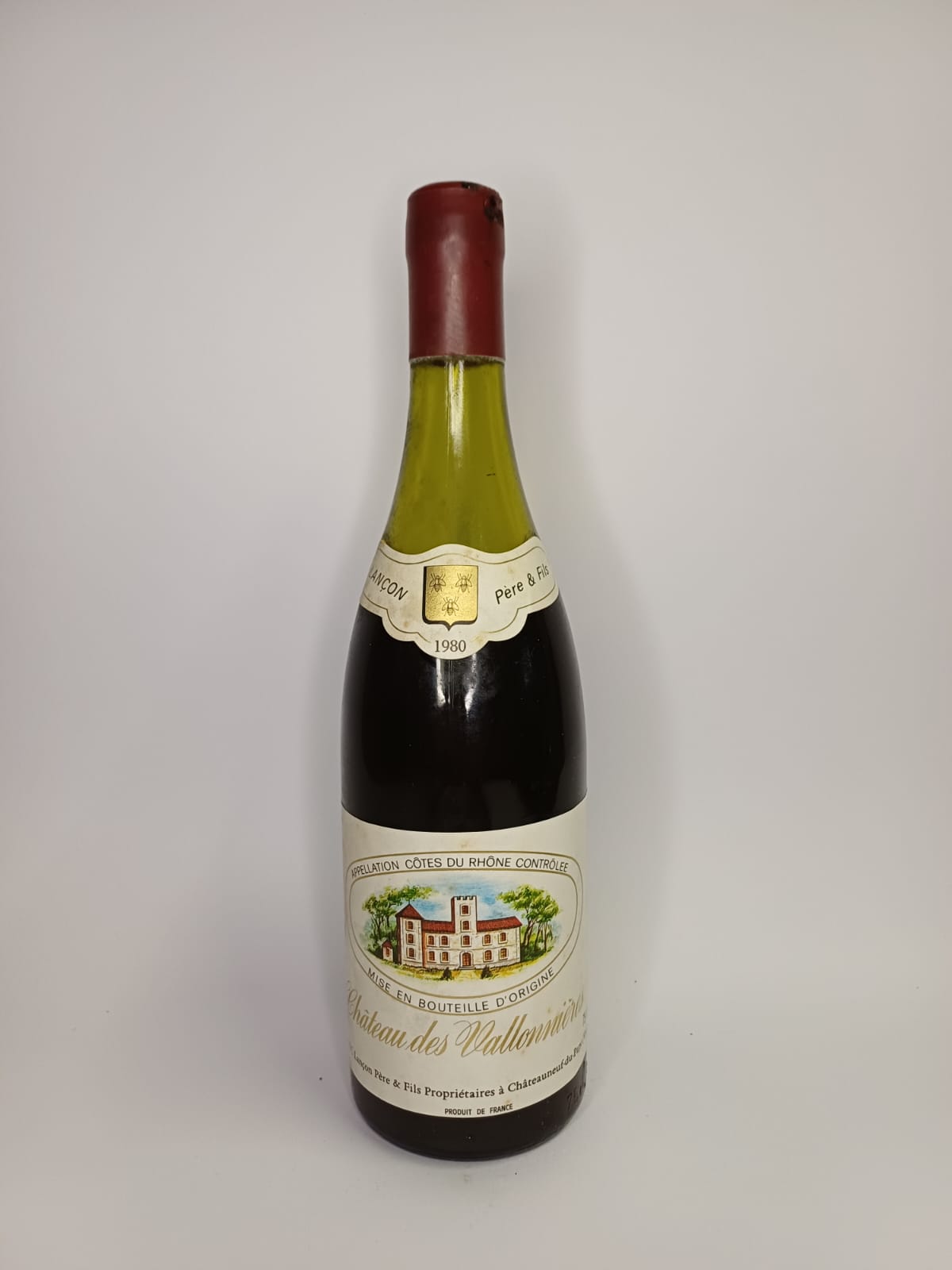 Bouteille de vin Côtes-du-Rhône 1980 – Château des Vallonières Vinaé