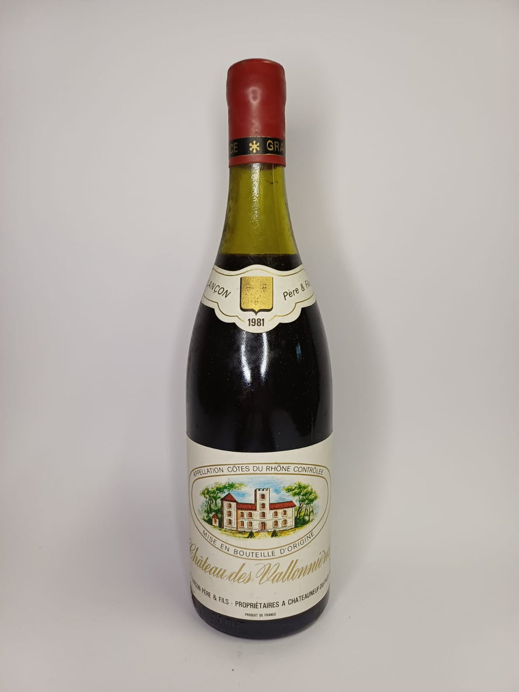 Bouteille de vin Côtes-du-Rhône 1981 – Château des Vallonières Vinaé