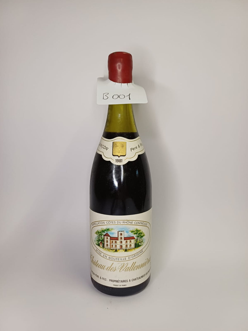 Bouteille de vin Côtes-du-Rhône 1981 – Château des Vallonières Vinaé