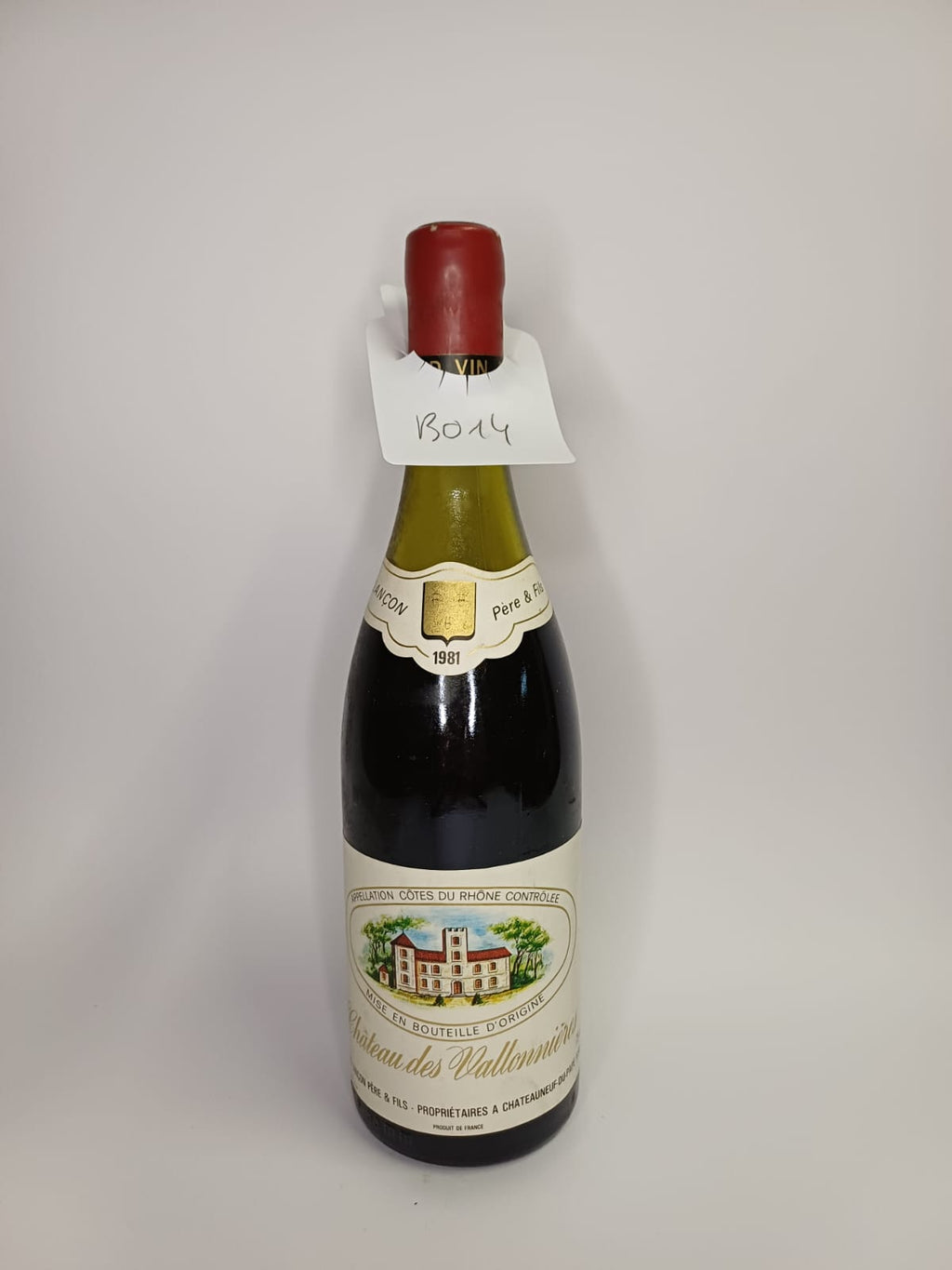 Bouteille de vin Côtes-du-Rhône 1981 – Château des Vallonières Vinaé