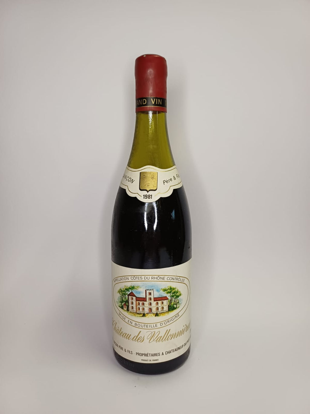 Bouteille de vin Côtes-du-Rhône 1981 – Château des Vallonières Vinaé