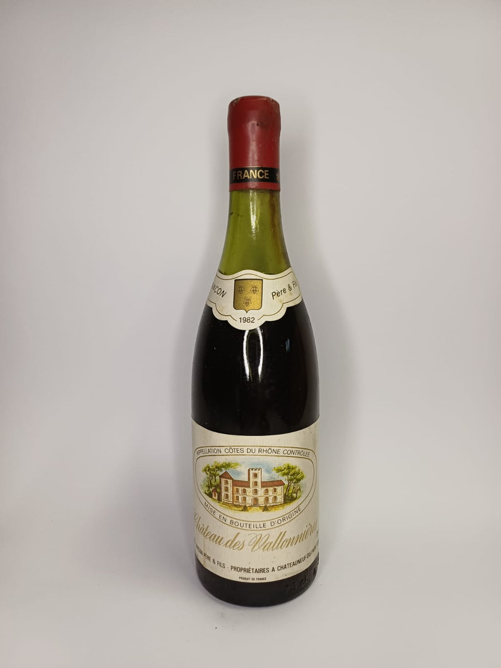 Bouteille de vin Côtes-du-Rhône 1982 – Château des Vallonières Vinaé