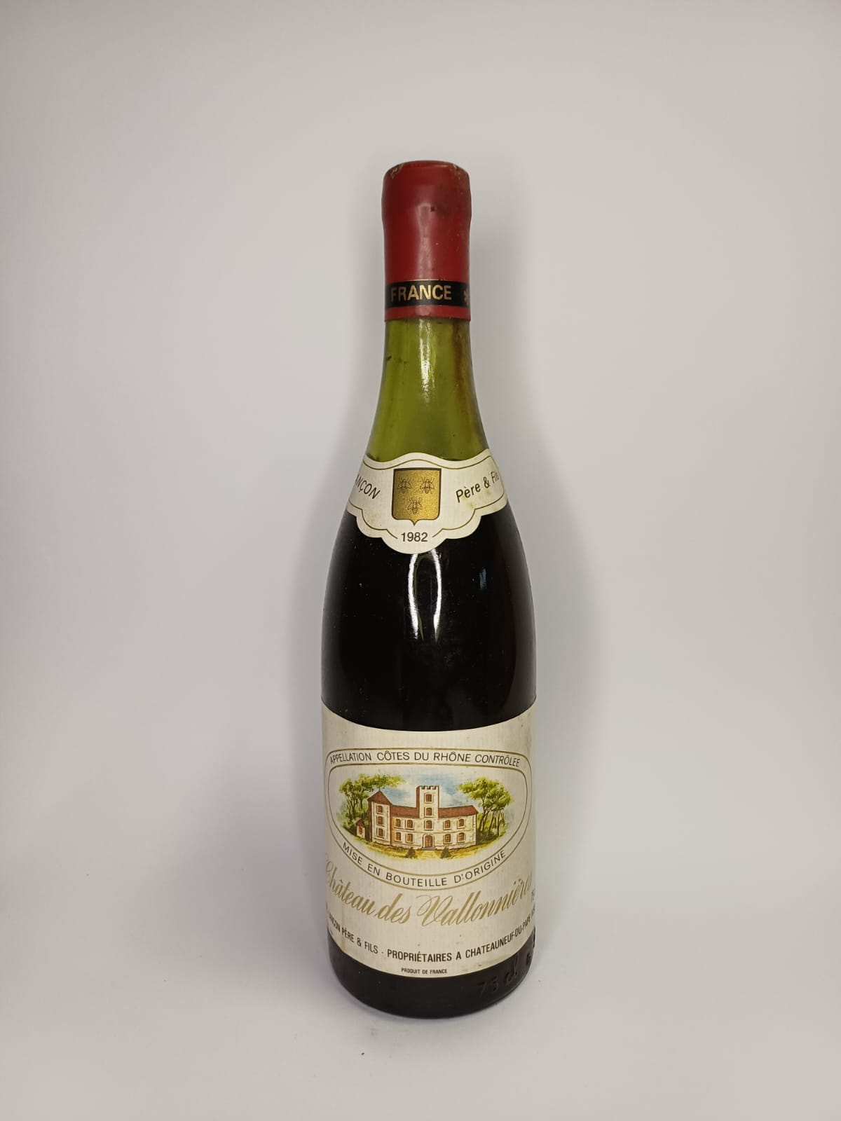 Bouteille de vin Côtes-du-Rhône 1982 – Château des Vallonières Vinaé