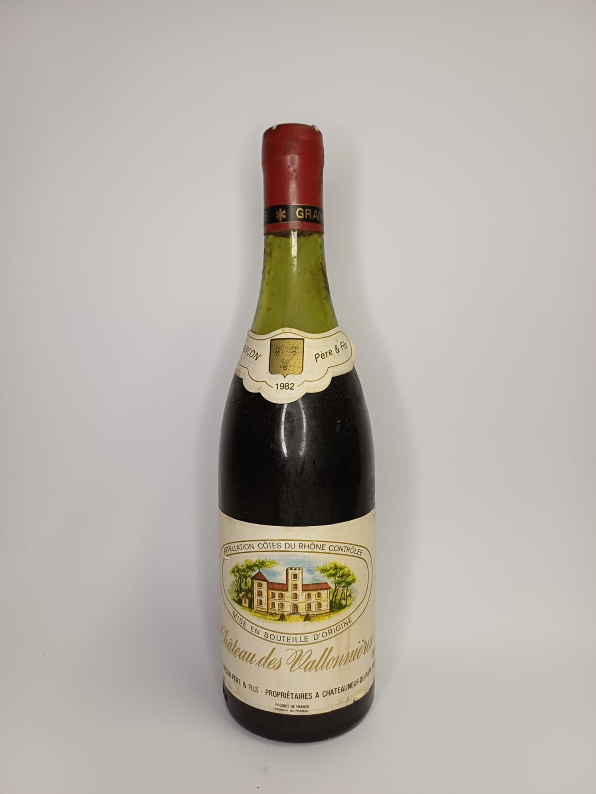 Bouteille de vin Côtes-du-Rhône 1982 – Château des Vallonières Vinaé