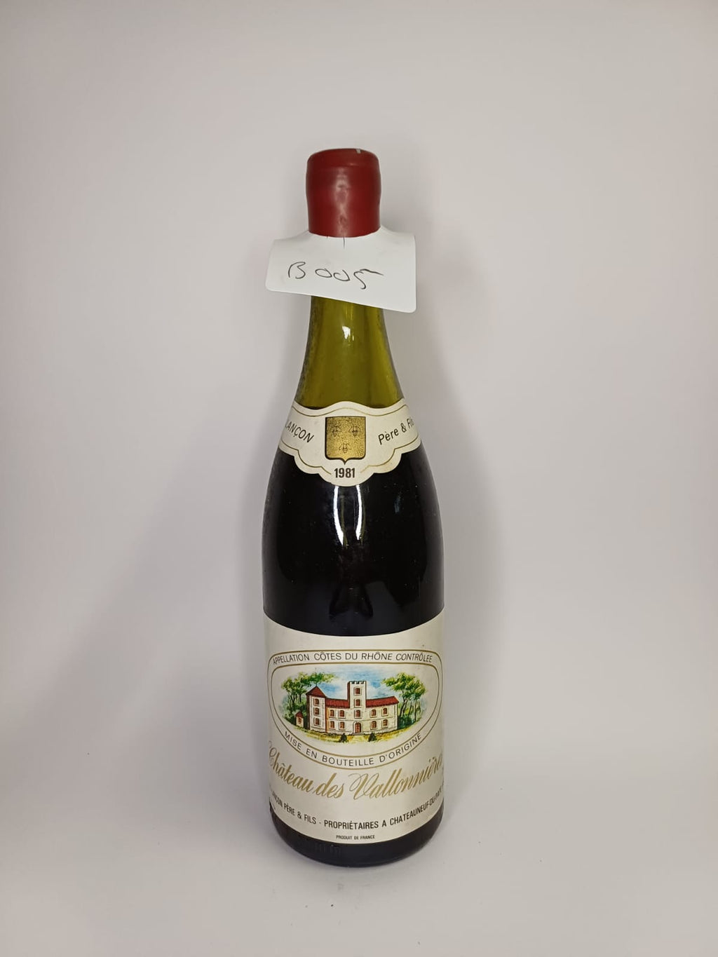 Bouteille de vin Côtes-du-Rhône 1981 – Château des Vallonières Vinaé