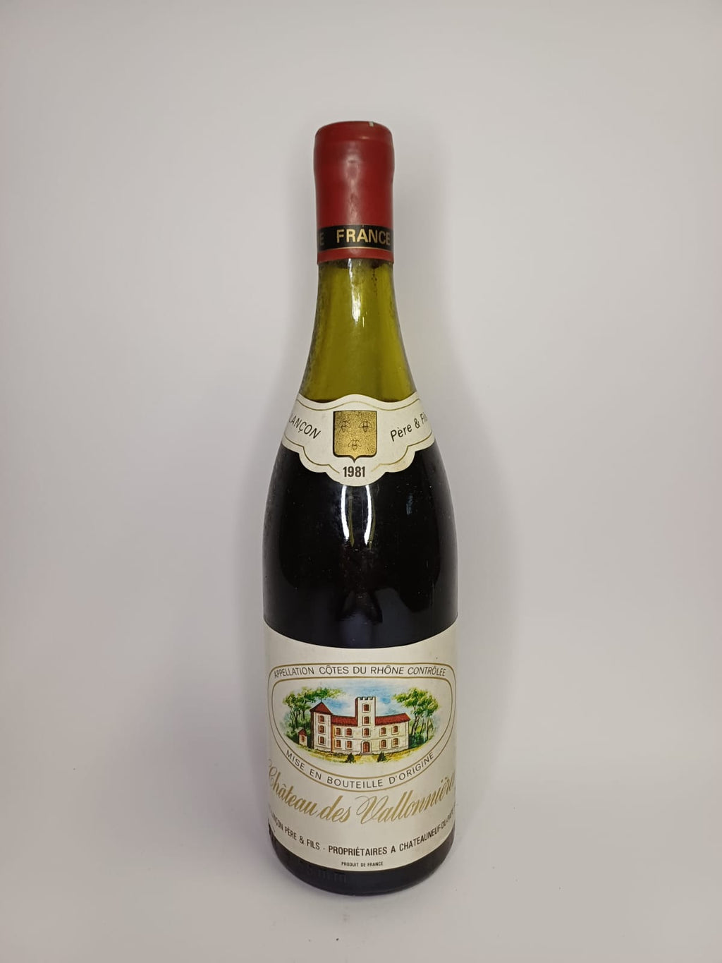 Bouteille de vin Côtes-du-Rhône 1981 – Château des Vallonières Vinaé