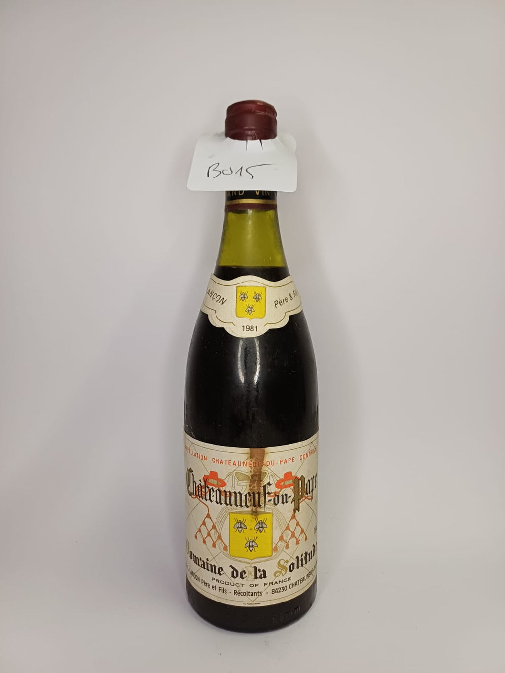 Bouteille de vin Châteauneuf-du-Pape 1981 – Domaine de la solitude Vinaé