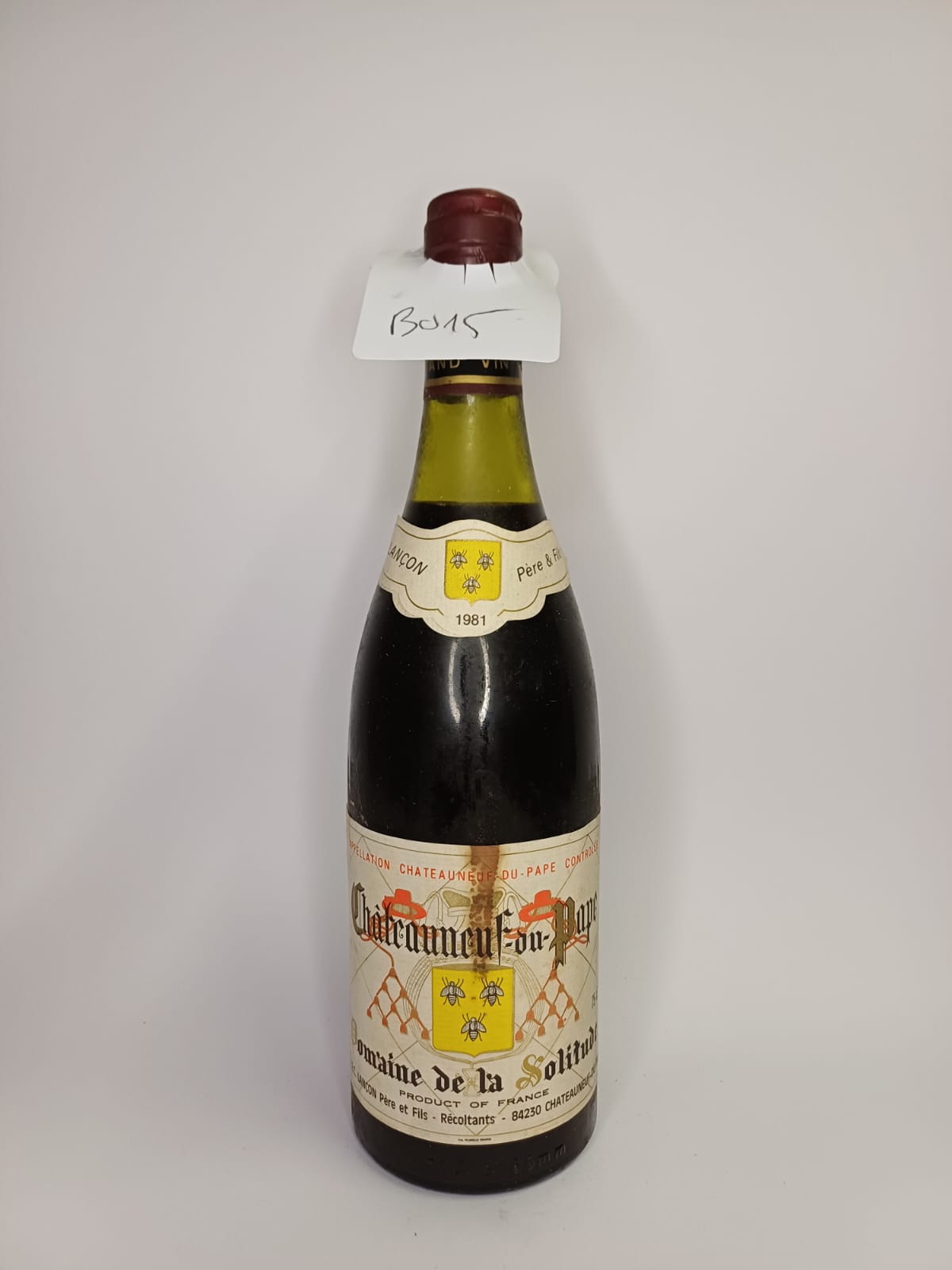 Bouteille de vin Châteauneuf-du-Pape 1981 – Domaine de la solitude Vinaé