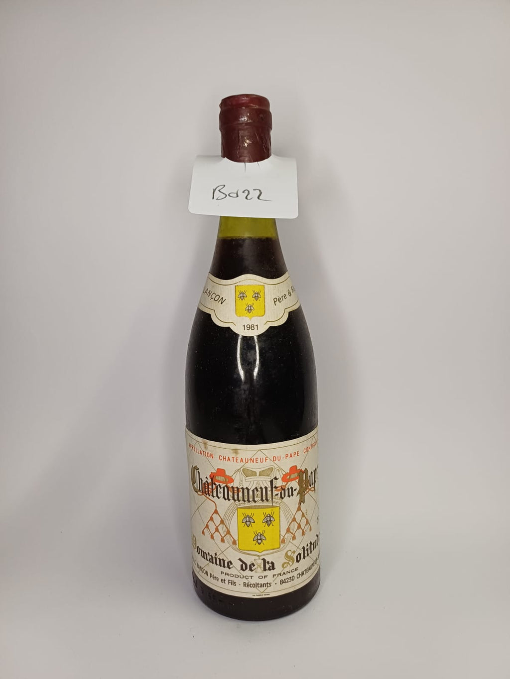 Bouteille de vin Châteauneuf-du-Pape 1981 – Domaine de la solitude Vinaé