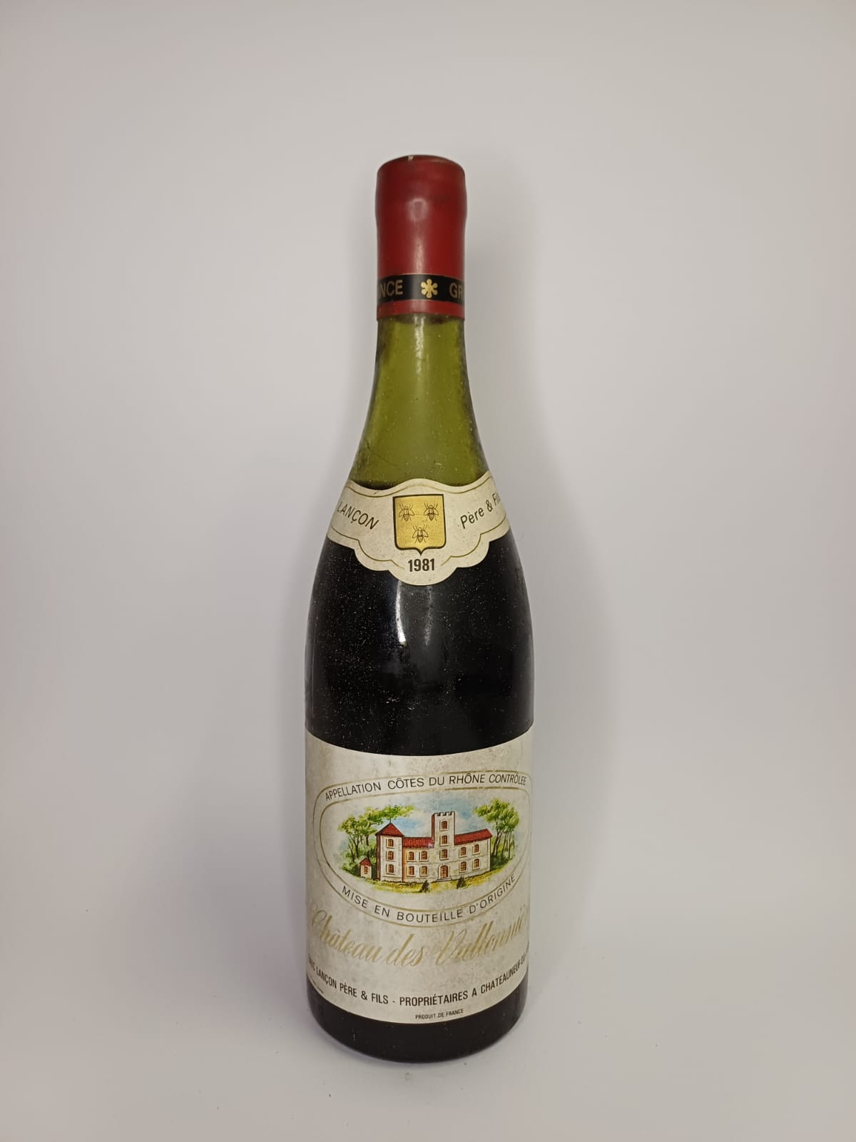 Bouteille de vin Côtes-du-Rhône 1981 – Château des Vallonières Vinaé