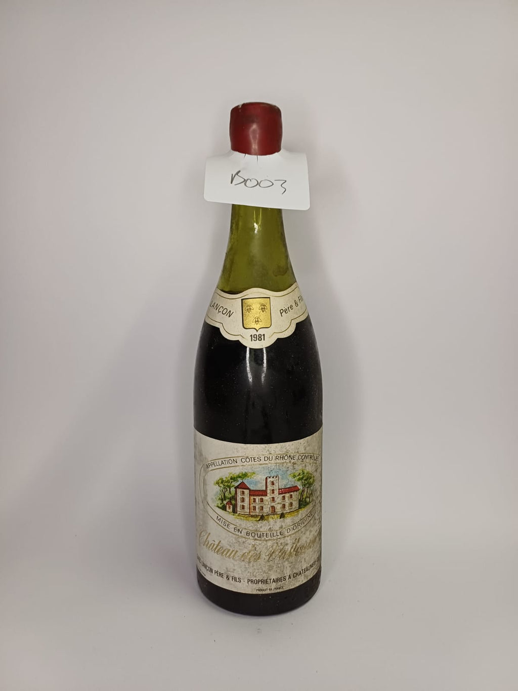 Bouteille de vin Côtes-du-Rhône 1981 – Château des Vallonières Vinaé