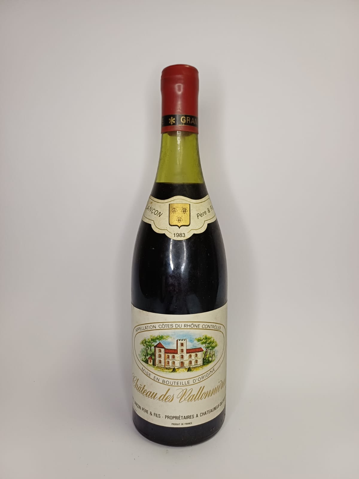 Bouteille de vin Côtes-du-Rhône 1983 – Château des Vallonières Vinaé