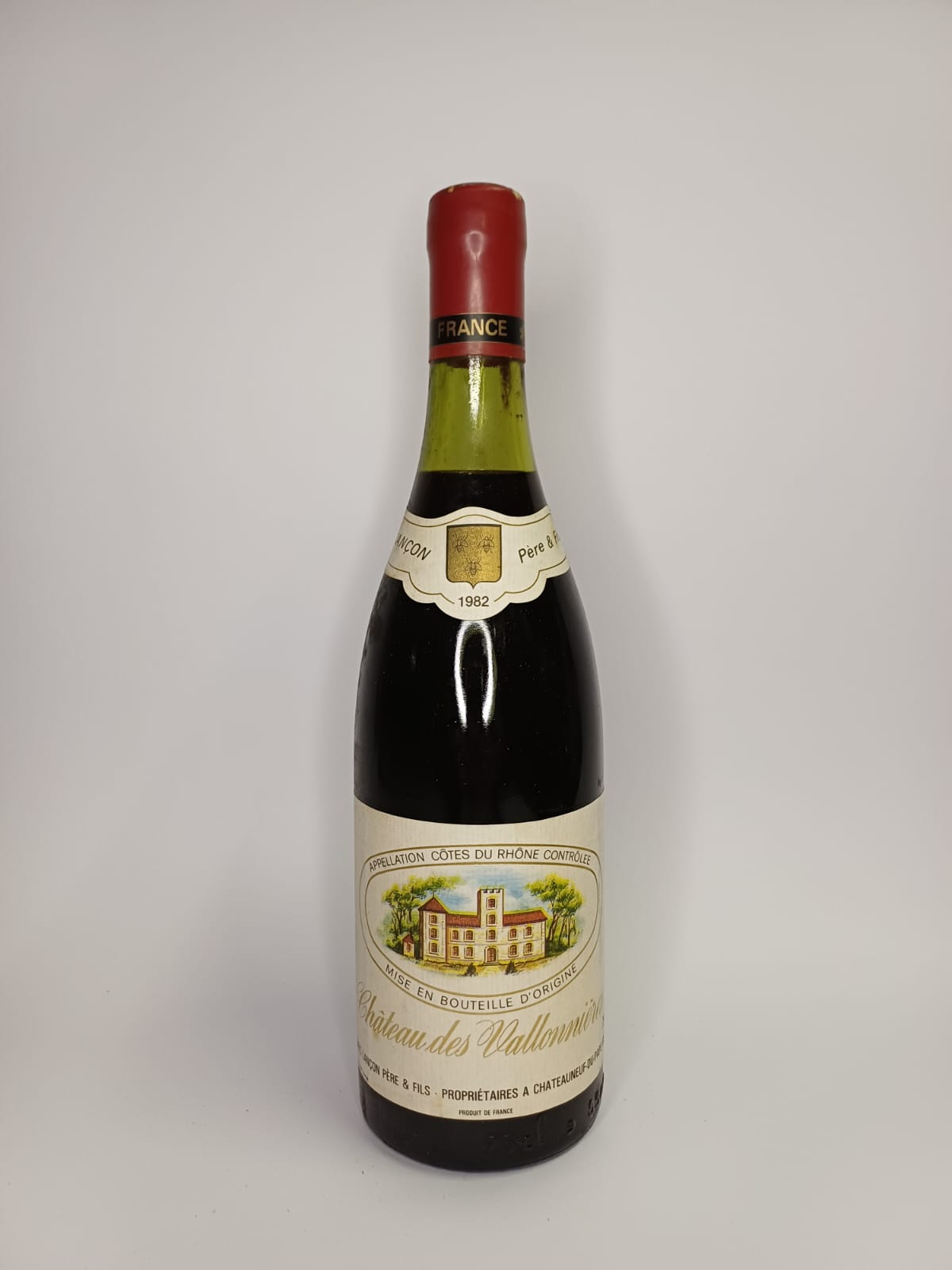 Bouteille de vin Côtes-du-Rhône 1982 – Château des Vallonières Vinaé