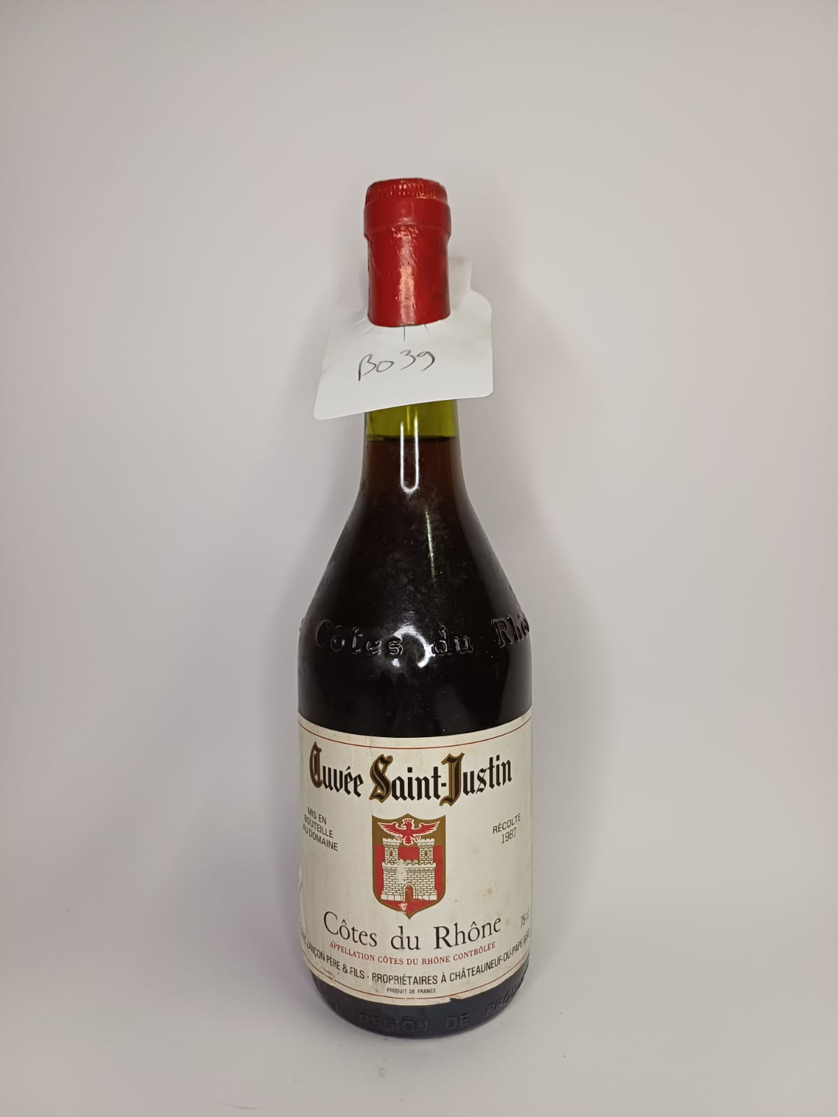 Bouteille de vin Côtes-du-Rhône 1987 – Lançon Père & Fils Vinaé