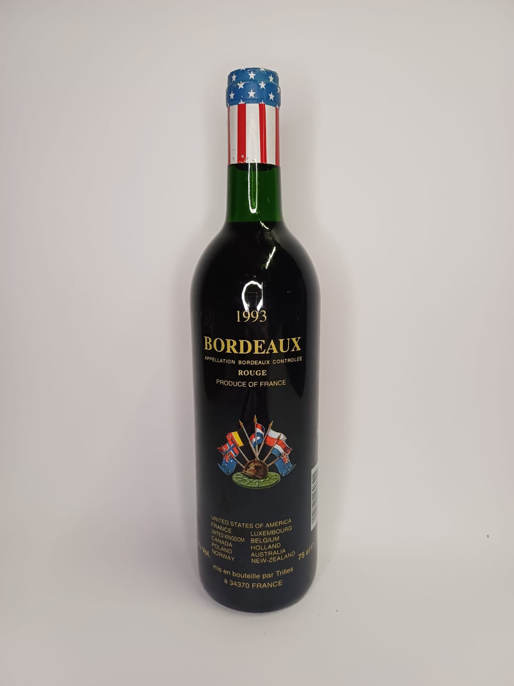 Bouteille de vin 50 ème anniversaire du débarquement 1993  – Bordeaux Vinaé
