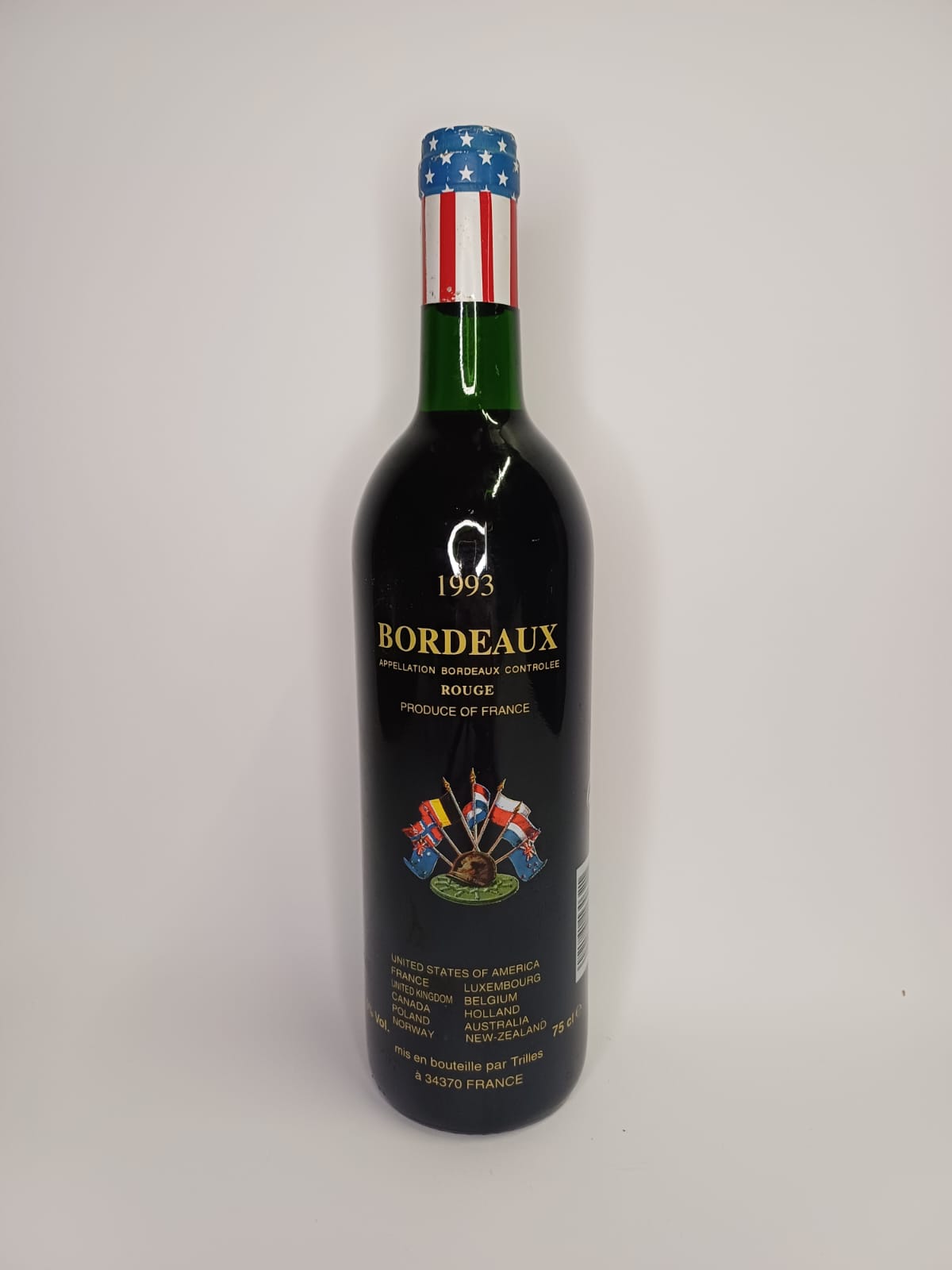 Bouteille de vin 50 ème anniversaire du débarquement 1993  – Bordeaux Vinaé