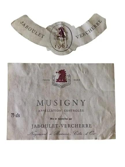 Étiquette Musigny 1962 (Jaboulet-vercherre) Vinaé