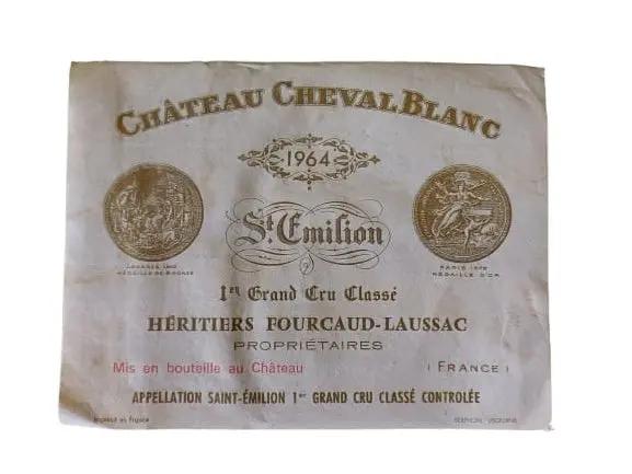 Étiquette Château Cheval Blanc 1964 (Saint émilion grand cru classé) Vinaé