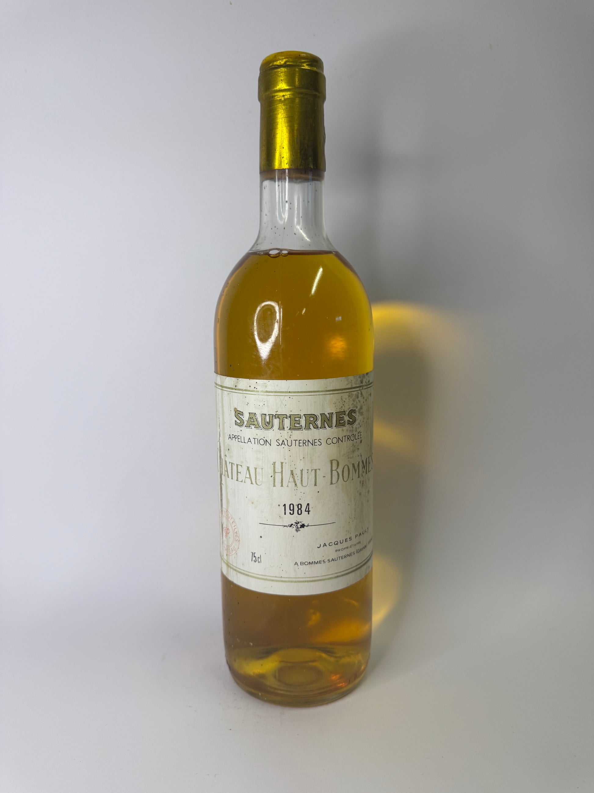 Bouteille de vin Sauternes 1984 – Château Haut-Bommes