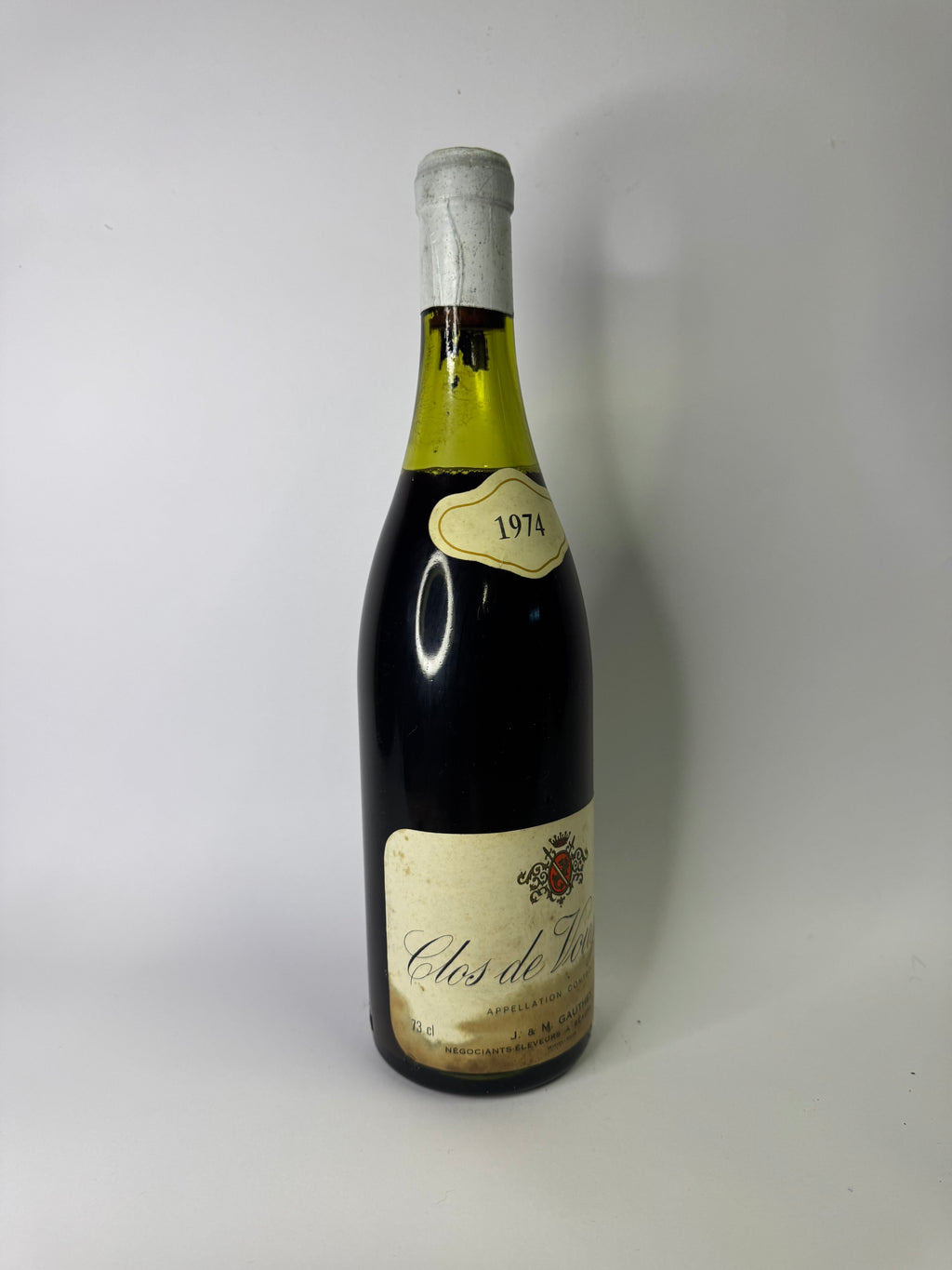 Bouteille de vin Clos de Vougeot 1974 – J & M Gauthey