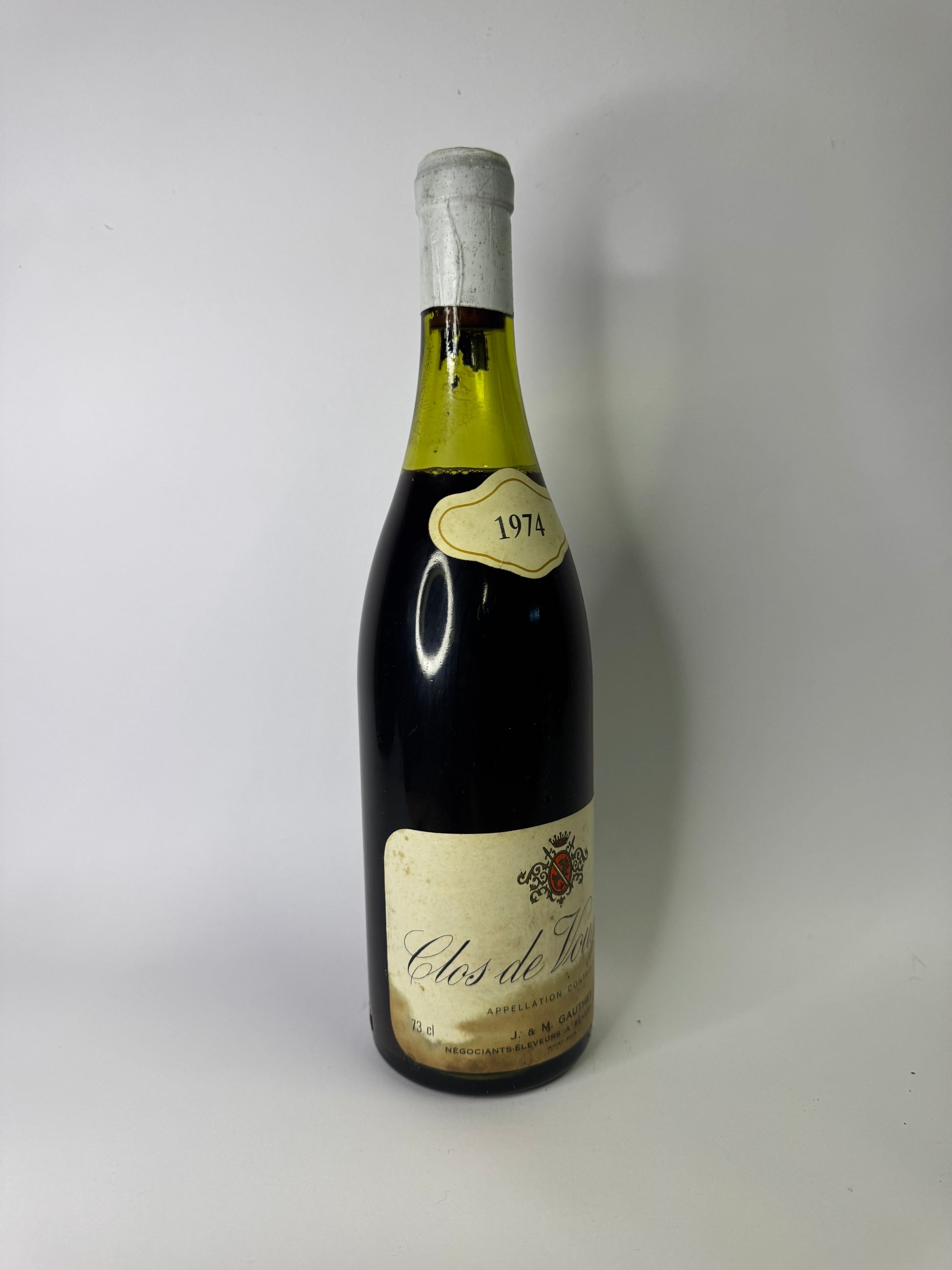 Bouteille de vin Clos de Vougeot 1974 – J & M Gauthey