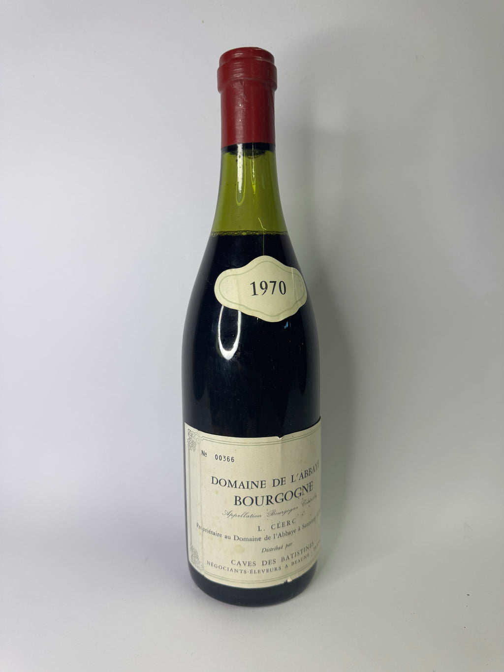Bouteille de vin Bourgogne 1970 – Domaine de l'Abbaye
