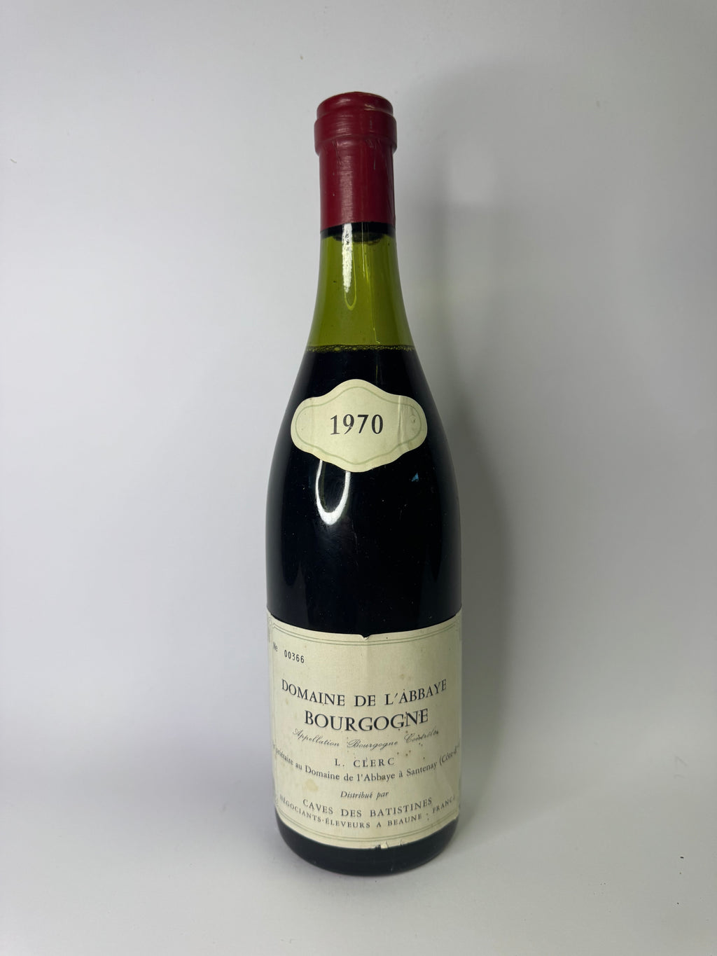 Bouteille de vin Bourgogne 1970 – Domaine de l'Abbaye
